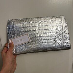 Nancy Gonzalez Crocodile Luxurious Silver Satchel / Purse